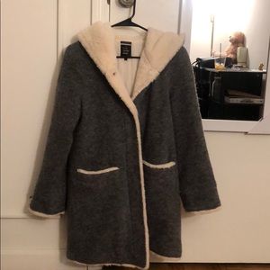 Coat - fluffy, grey, extremely comfortable